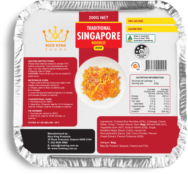 Singapore Noodles Foil Tray